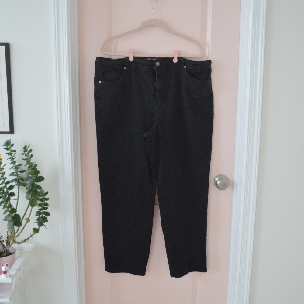 22 W Gloria Vanderbilt Black Skinny Jeans